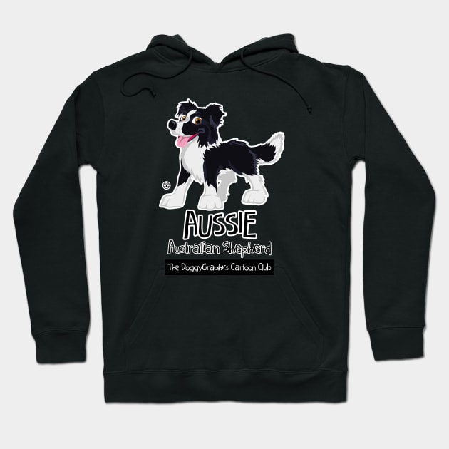 Aussie CartoonClub - Black and White Hoodie by DoggyGraphics